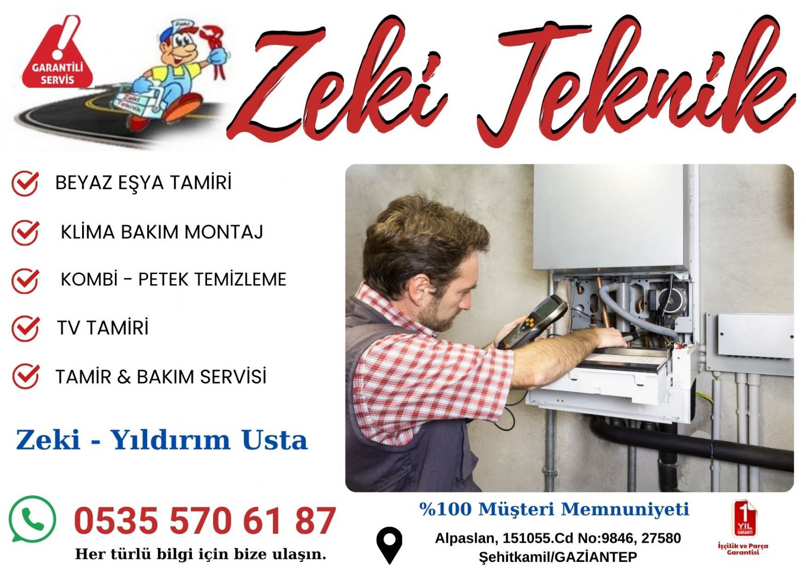 Şehitkamil Kombi Servisi